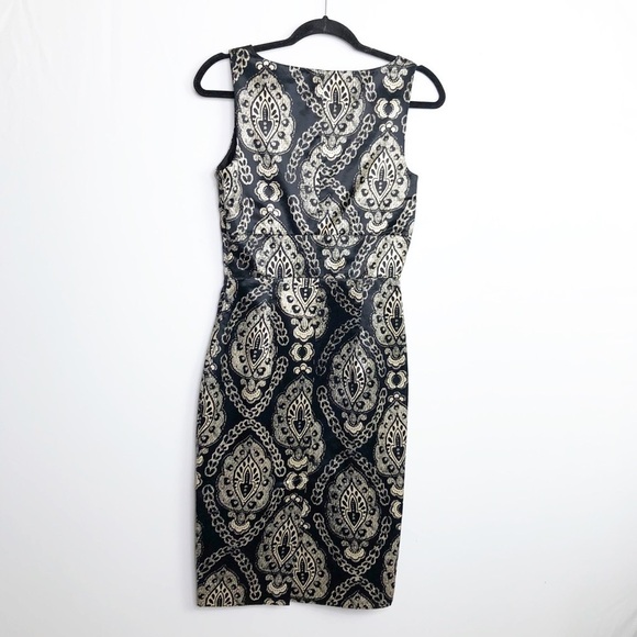 MOSCHINO jeans cream and black shift graphic print dress - Picture 2 of 8